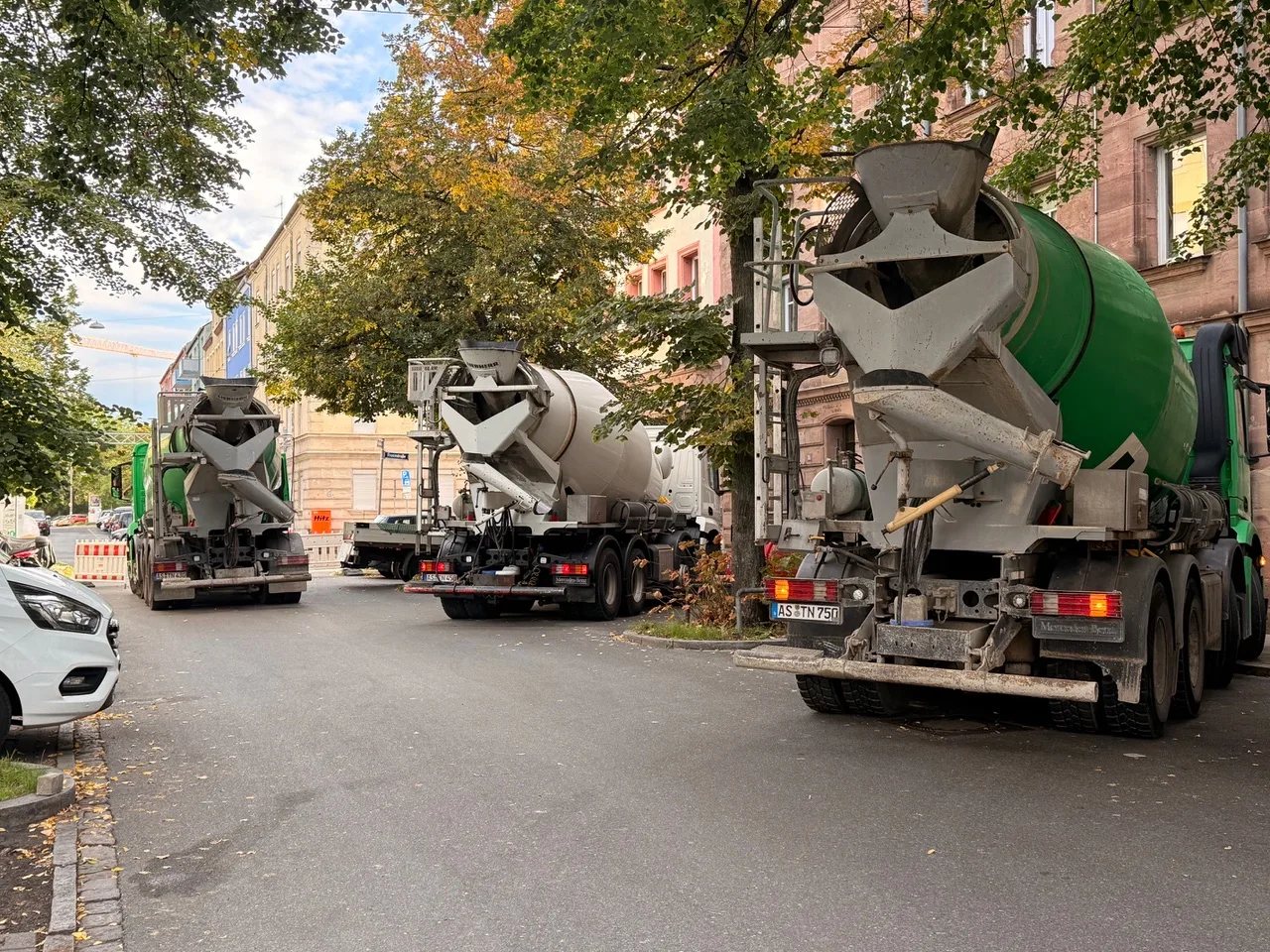 Betonlieferung an der Schnieglinger Straße