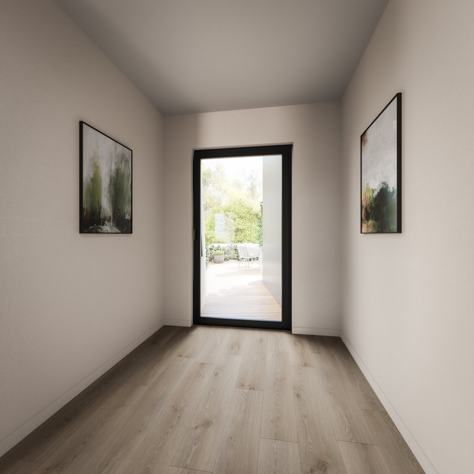 Eingangsbereich mit Blick in den Garten